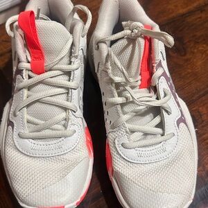 Under Armour Kids White and Red Sneakers